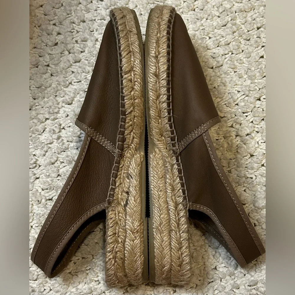 Gaimo Leather Slingback Open Toe Espadrille Sandals